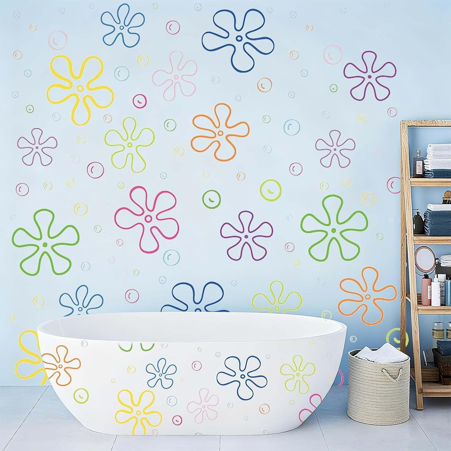 156PCS under the Sea Wall Decals–Removable and Reusable Bubble Decals for Kids R