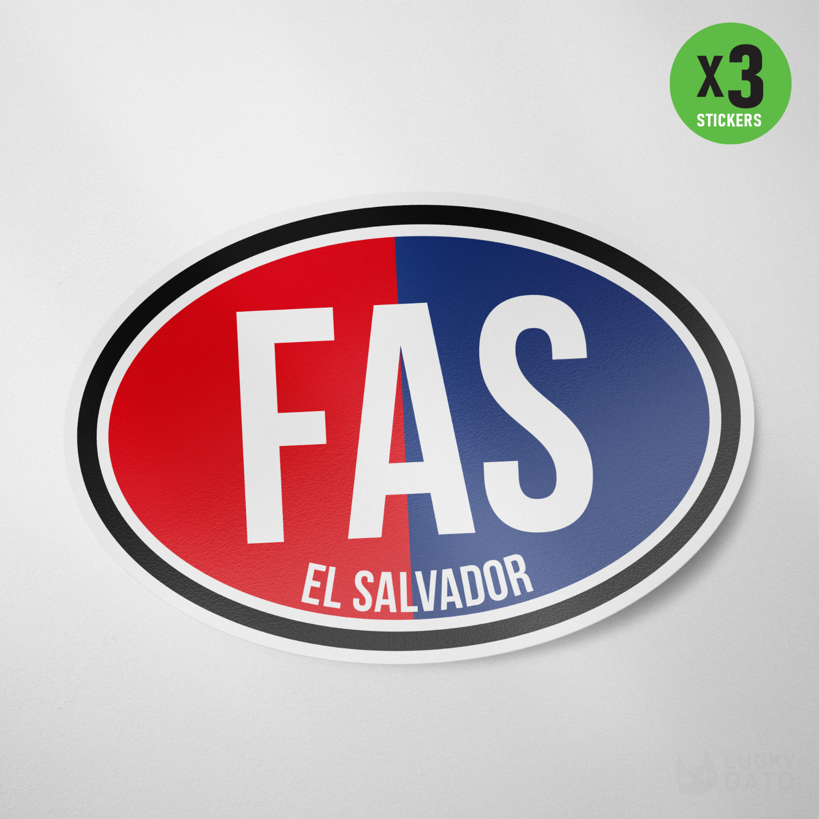 FAS El Salvador 3 Pack Sticker Vinyl Decal Oval Futbol Soccer Santa Ana