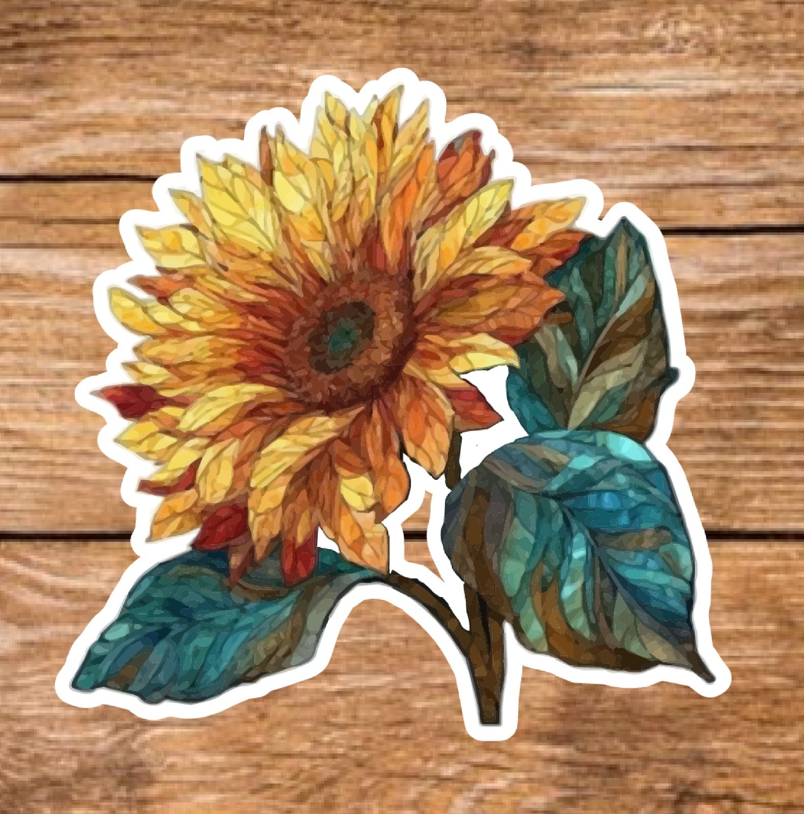 Flower – 2 Pages (18 Sticker Set) 2in, Waterproof, Glossy Finish Vinyl.