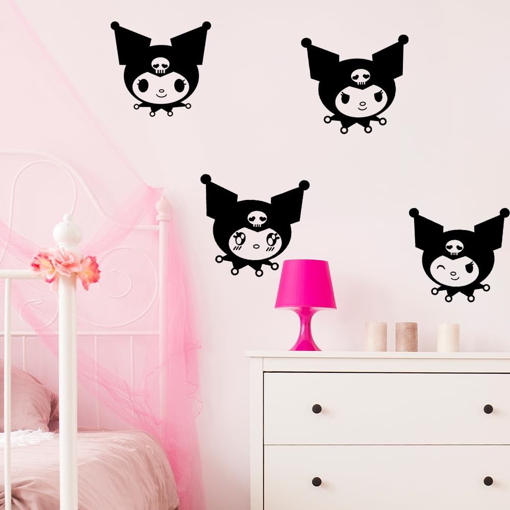 Kuromi Room Decor Wall Art Decal Stickers for Girls – 8" x 8" – Kawaii Anime …