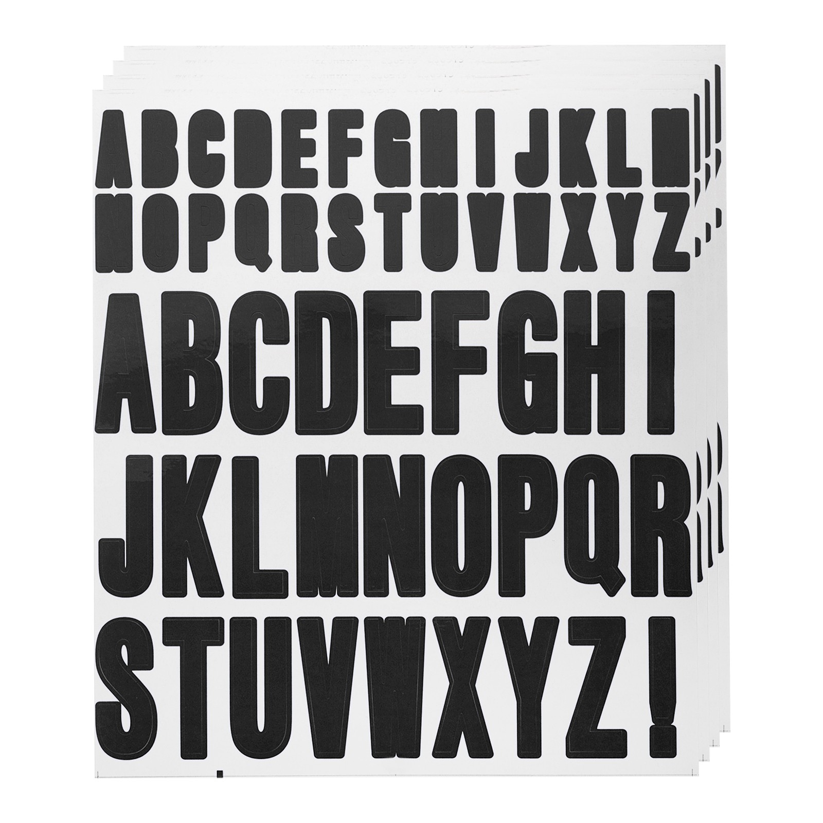 4 Sheets Letter Stickers Vinyl Letters for Indoor/Outside Sticker Decal Black
