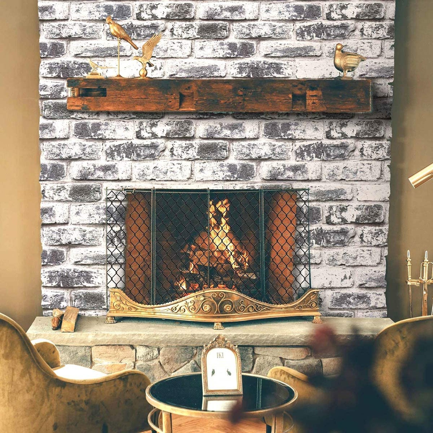Cohoo Home Grey Brick Wallpaper Peel and Stick Contact Paper for Walls Self-A…