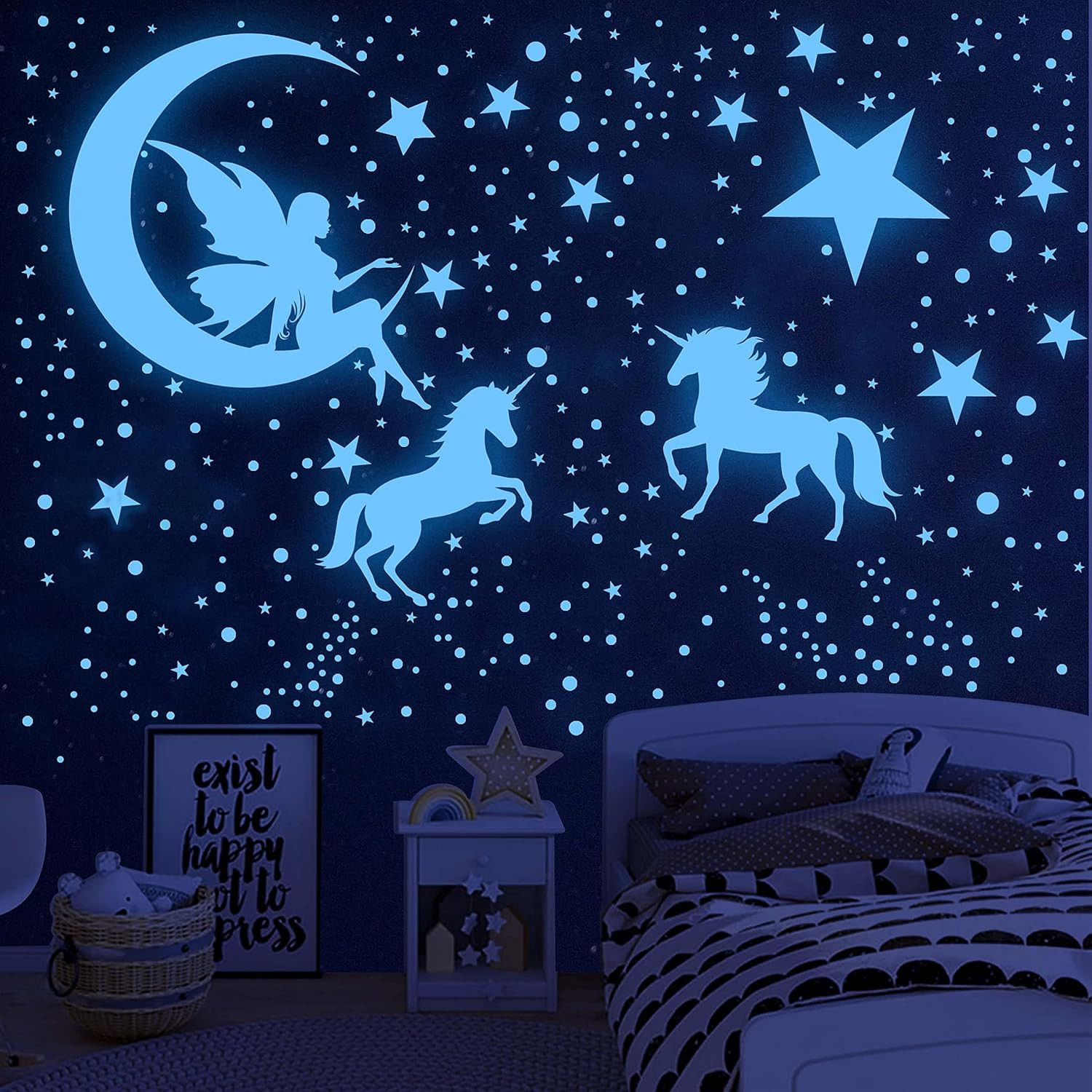 Glow in The Dark Stars for 915 Count (Pack of 1), 915 Pcs Sky Blue