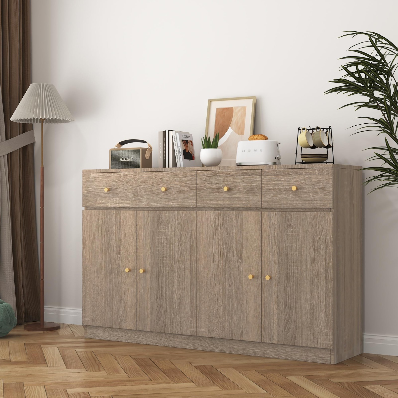 JSEVEM 24"×197" Thick Light Brown Grey Oak Wood Wallpaper Peel and Stick Wa
