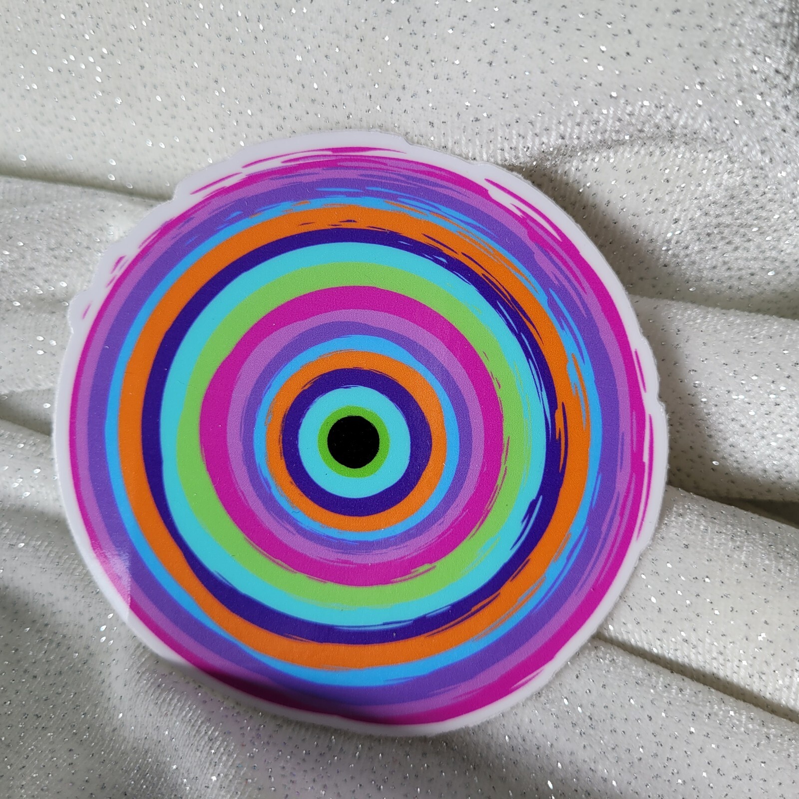 STKR082 PAINTED Layered CIRCLE Magenta Pink Lavender Purple Aqua Orange Teal Lim