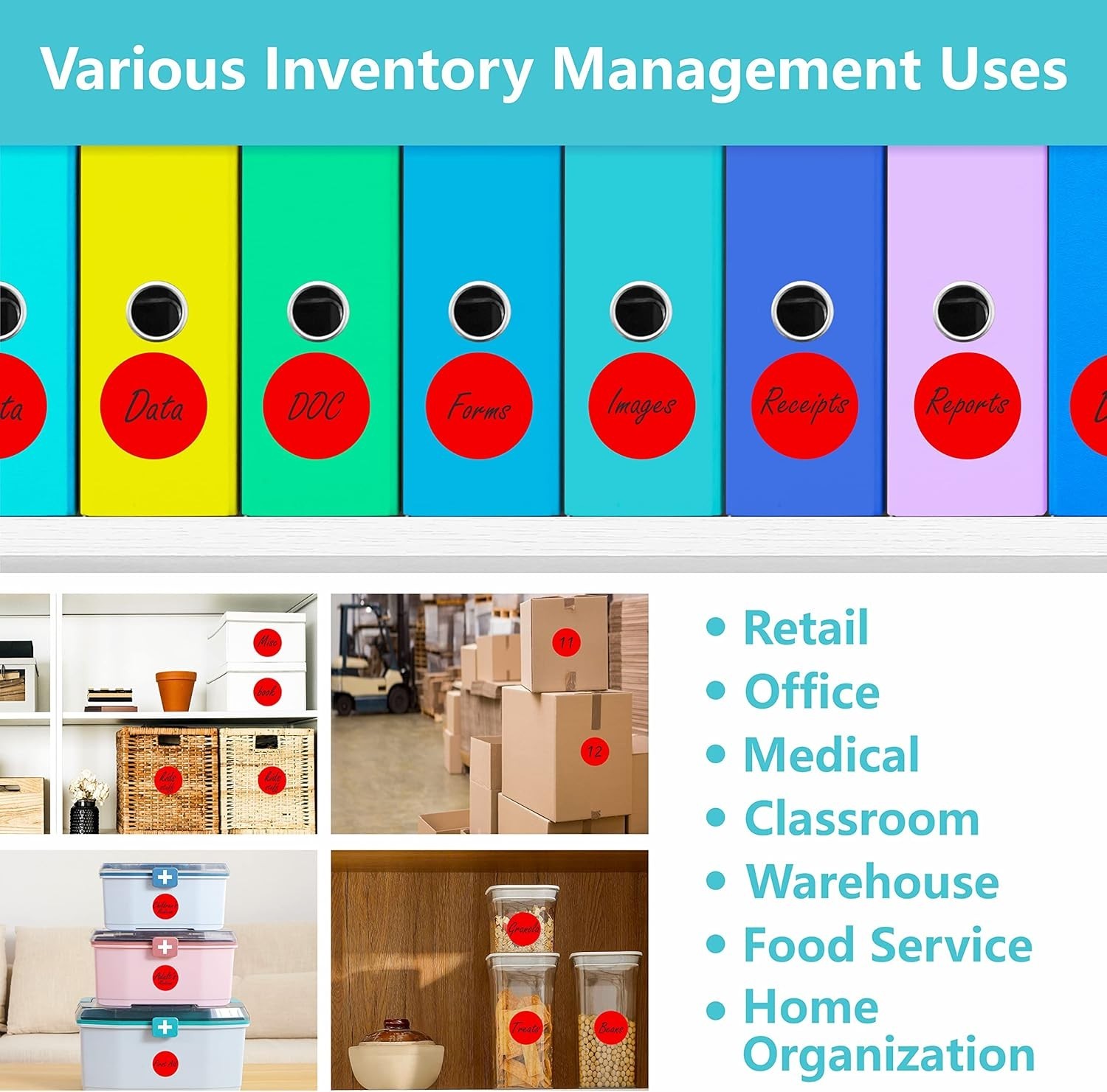 Quality 600 PCS Red Coding Dots – Perfect for Office & Home Organization