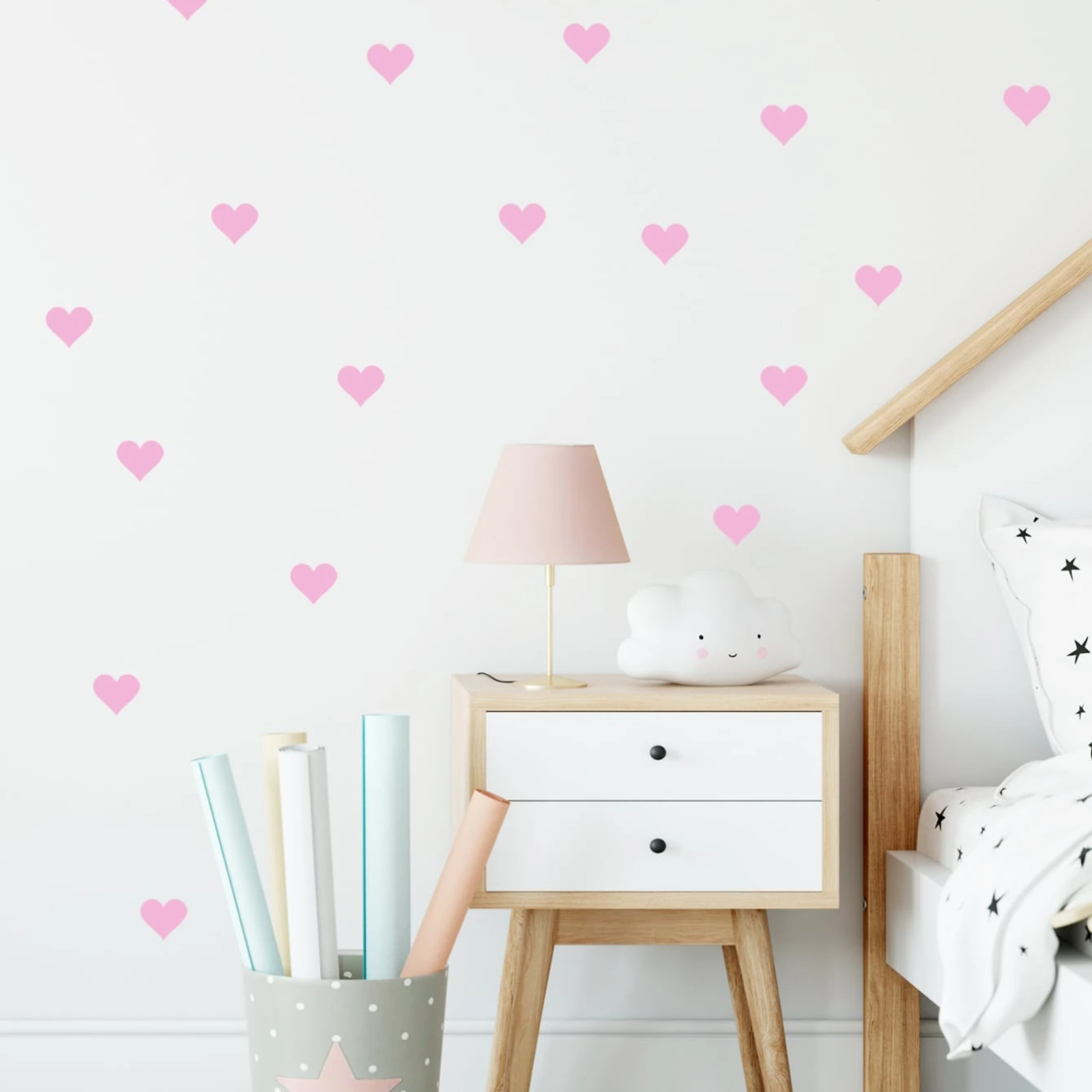 54pcs Heart Pattern Wall Sticker Stickers Wall Decal Vinly Decal for Home Decor