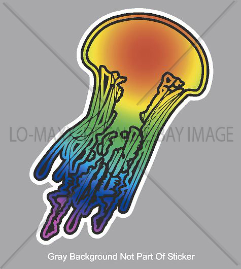 Psychedelic Jellyfish Ocean Sea Life Art Beautiful Graphic Printed Vinyl Sticker