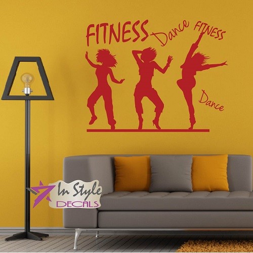 Vinyl Decal Fitness Dance Dancing Girls Sports Gym Workout Wall Sticker 171