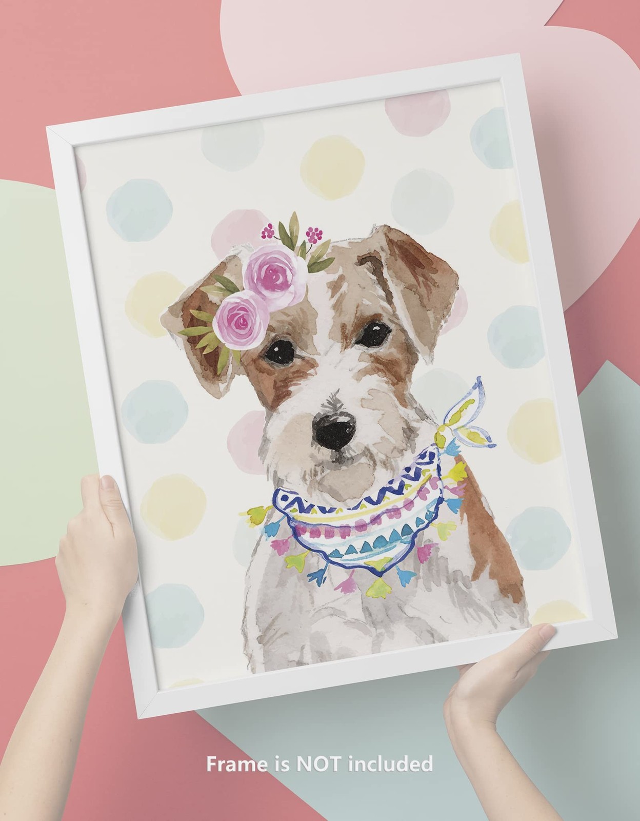 VICBOU 6 Pcs Watercolor Cute Dog Wall Art Prints Nursery Decor Wall Decor Dog…