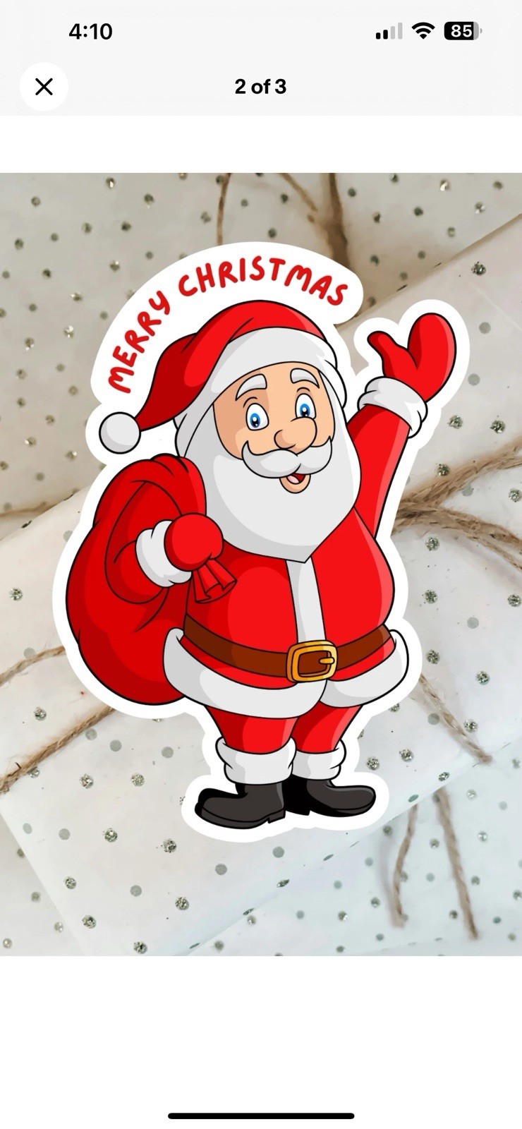 Holiday Christmas Santa Sticker Waterproof Vinyl Die Cut Glossy Matte Holiday