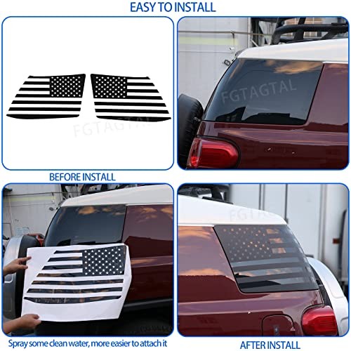 Compatible with Toyot@ FJ Cruiser 2007-2017 Tailgate Side Window American Black
