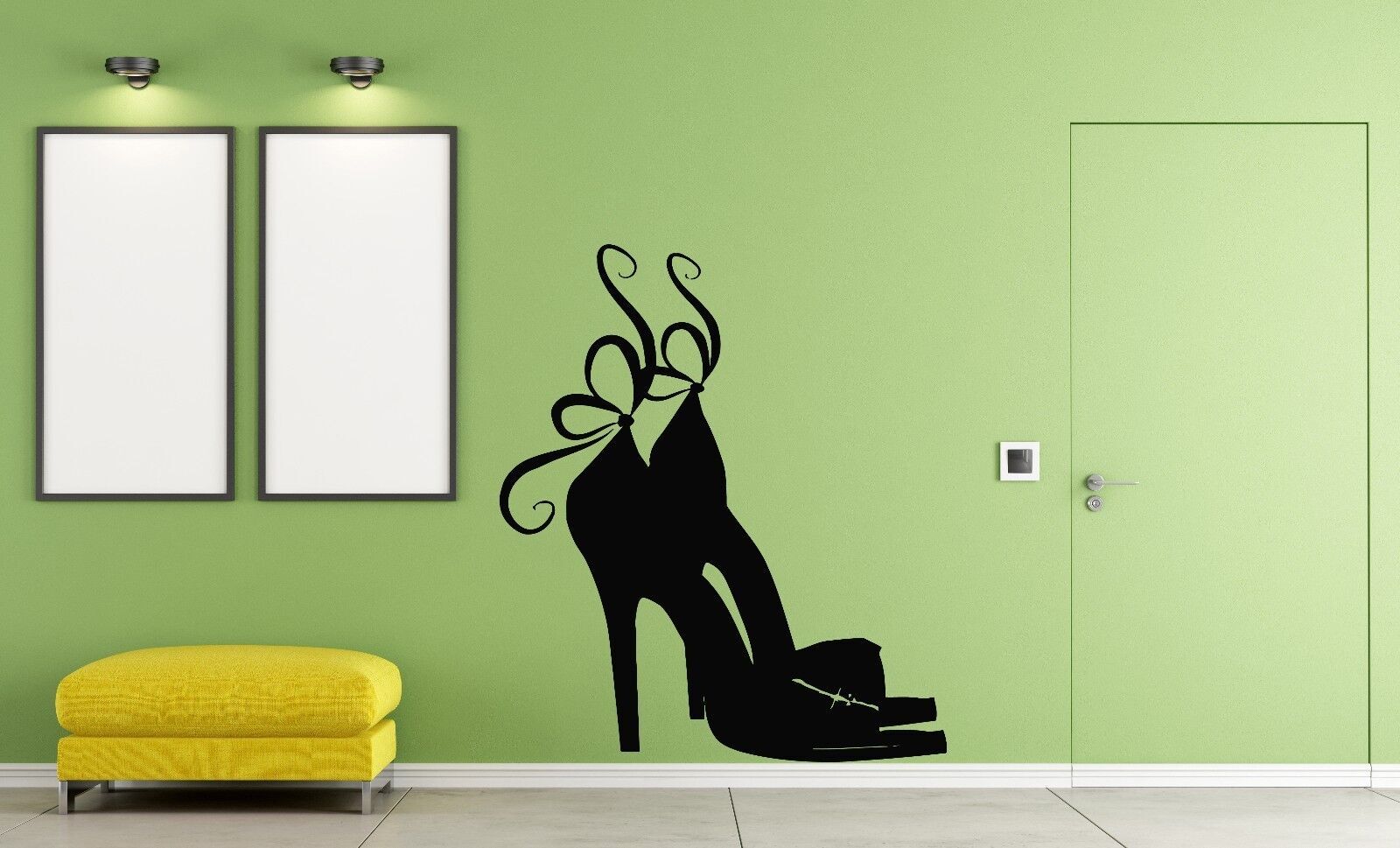 Vinyl Decal Wall Sticker Stilettos Beautiful Female High Heel Shoes Bow (n152)