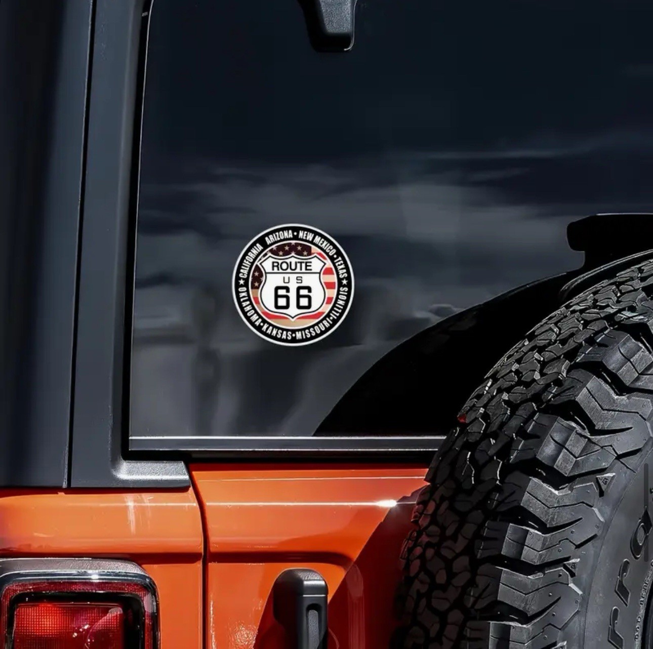 US ROUTE 66 STATES 3” INCH ROUND VINYL DECAL STICKER 1PC