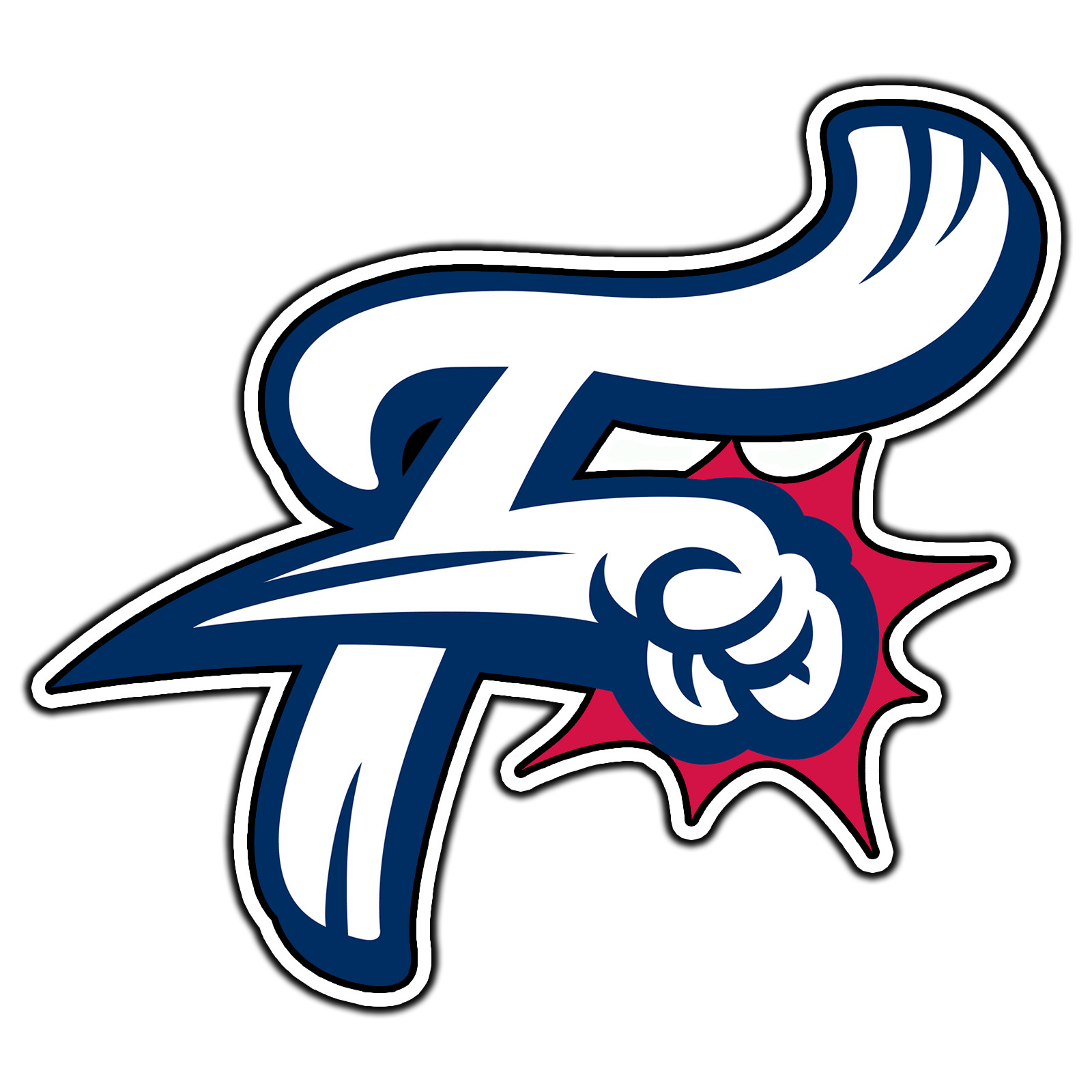 Reading Fightin Phils Monogram Logo #1 Baseball Sticker Waterproof Vinyl Decal