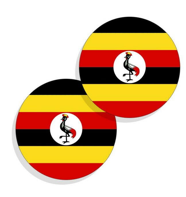 Uganda Flag Stickers Flag Decals Round Indoor Outdoor Circles 4 pack Tuvalu