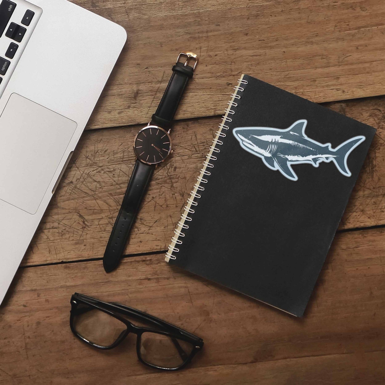 Shark Sticker – Cool Ocean Beach Decal for Laptop & Hydroflask Water Bottle