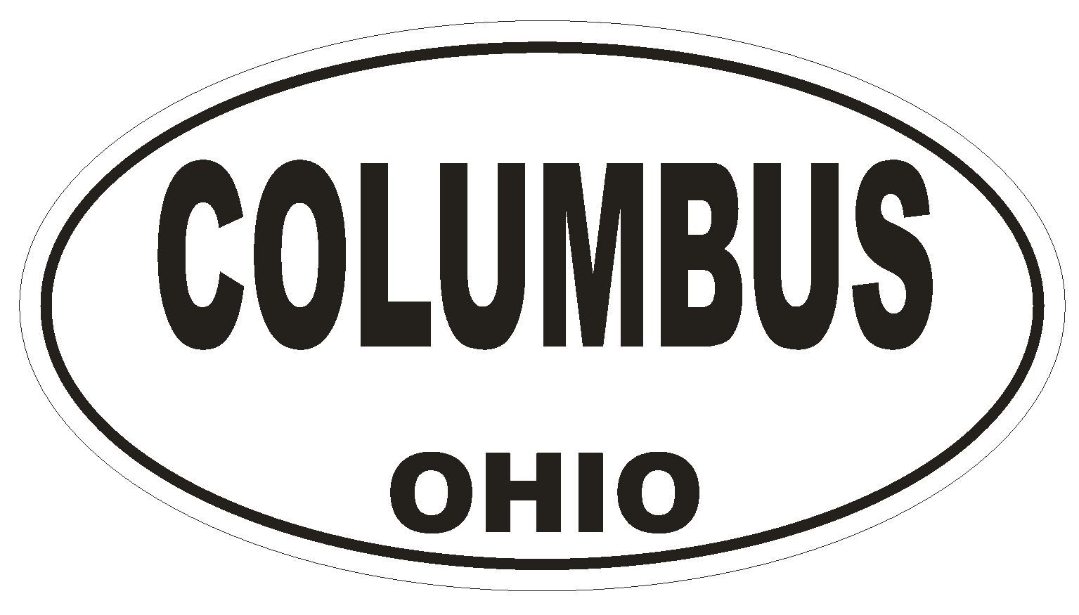 Columbus Ohio Oval Bumper Sticker or Helmet Sticker D1682 Euro Oval