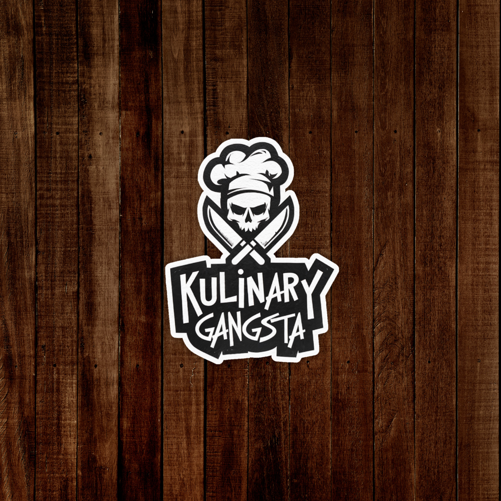 Chef Skull Culinary Gangsta Kitchen Knives Vinyl Decal Sticker #1161