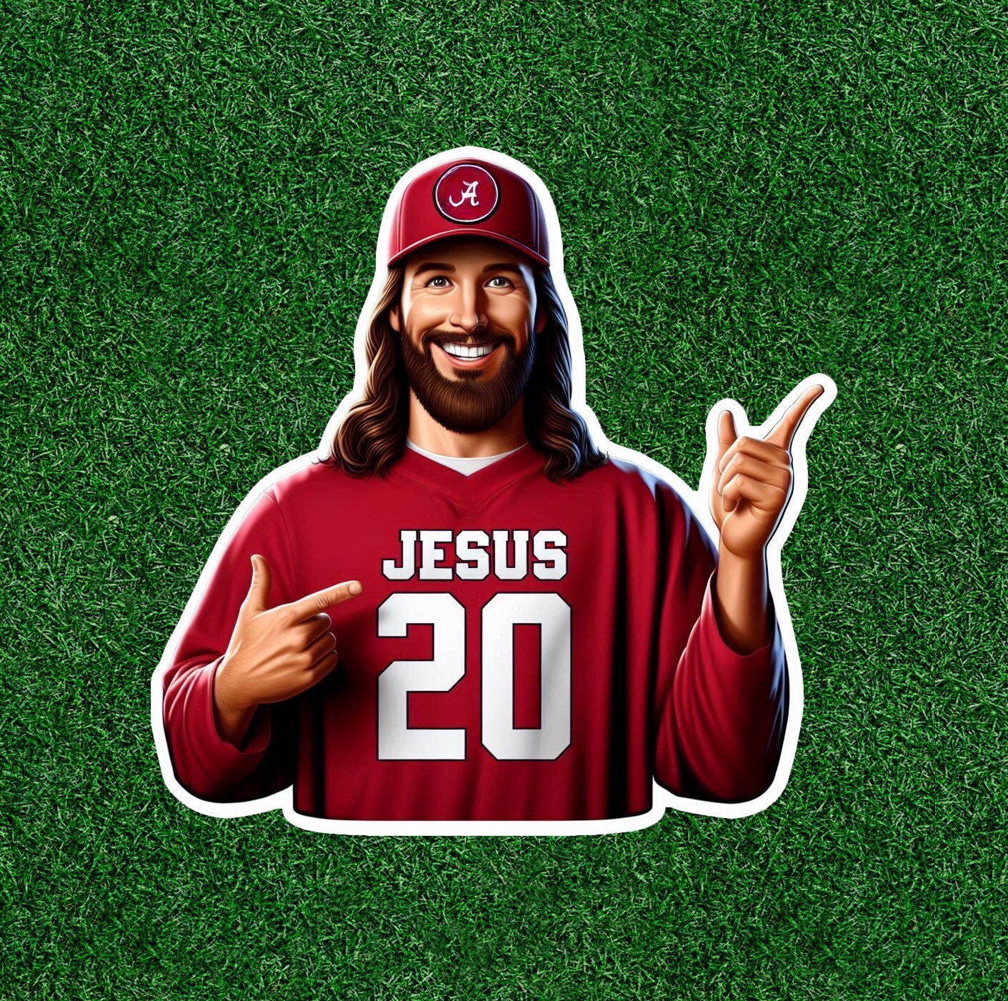 Jesus is a 'Bama fan vinyl sticker decal – several sizes available