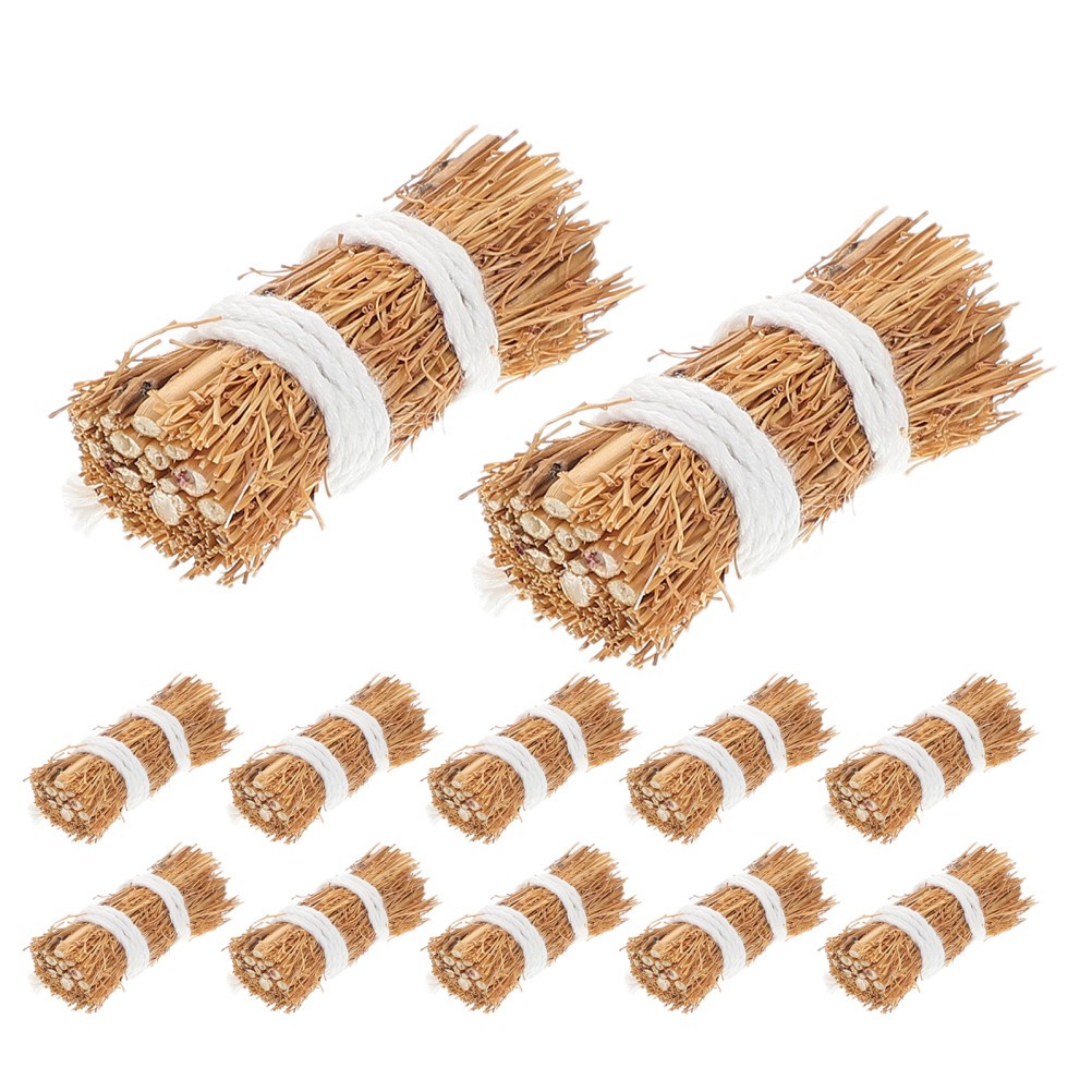 12pcs Mini Hay Bales: Micro Landscape Haystack Figurine – Dollhouse Hay Stack