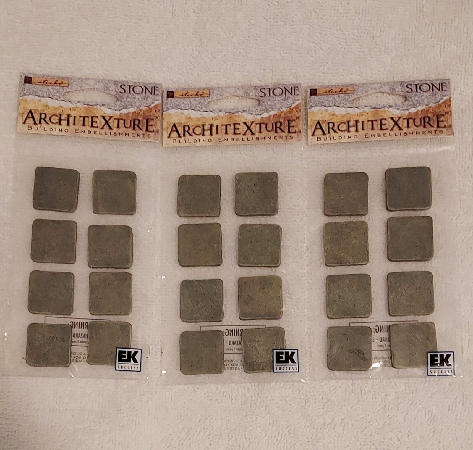 STICKO ARCHITEXTURE STONE SQUARES TILES 8 PC