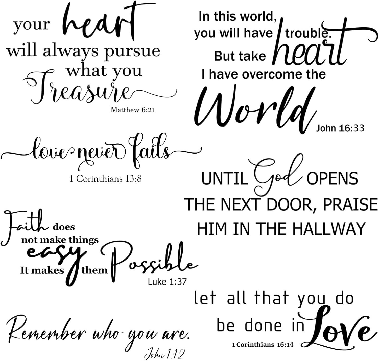 Religious Inspirational Quote Stickers – Peel and Stick for Elegant Spaces