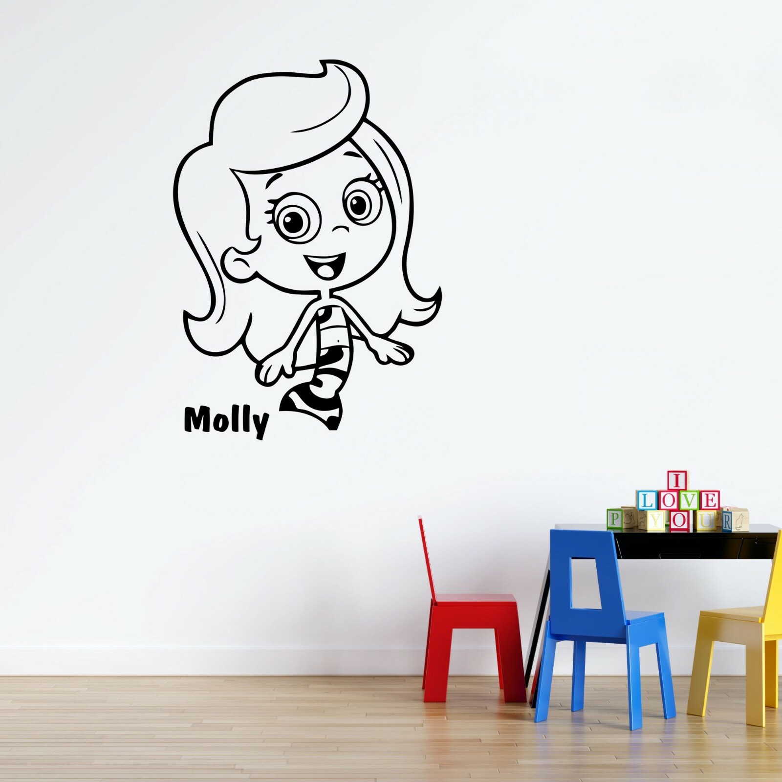 Cool Bubble Guppies Molly Wall Art Decal | 20" x 28" Children's Bedroom Sticker