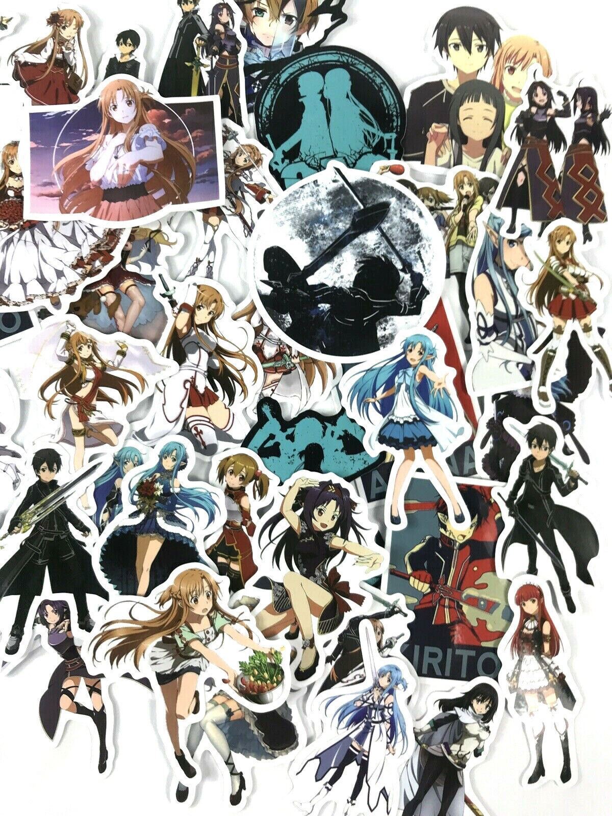 50pc Sword Art Online Asuna Kirito Anime Manga Laptop Wall Decal
