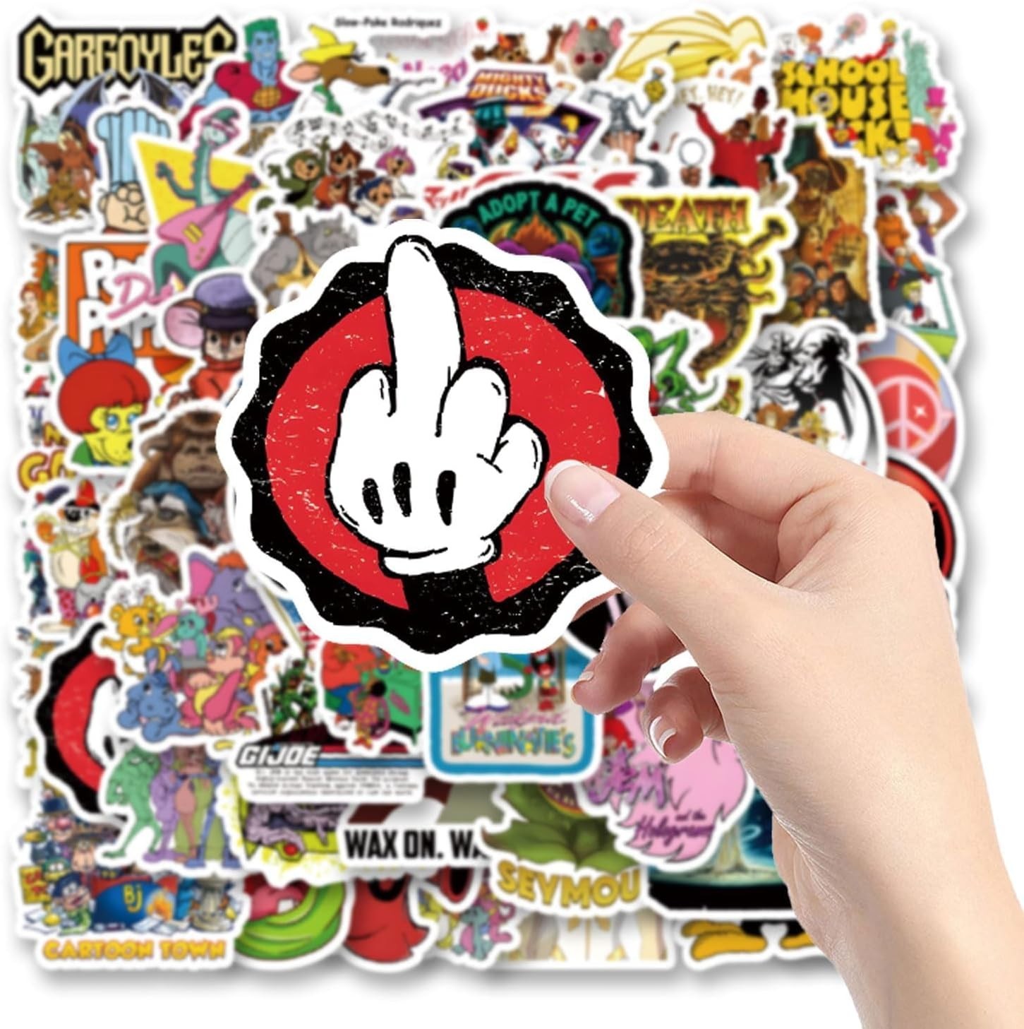 80s Cartoon Stickers Pack – 63 Vinyl Decals for Kids and Teens' Decor