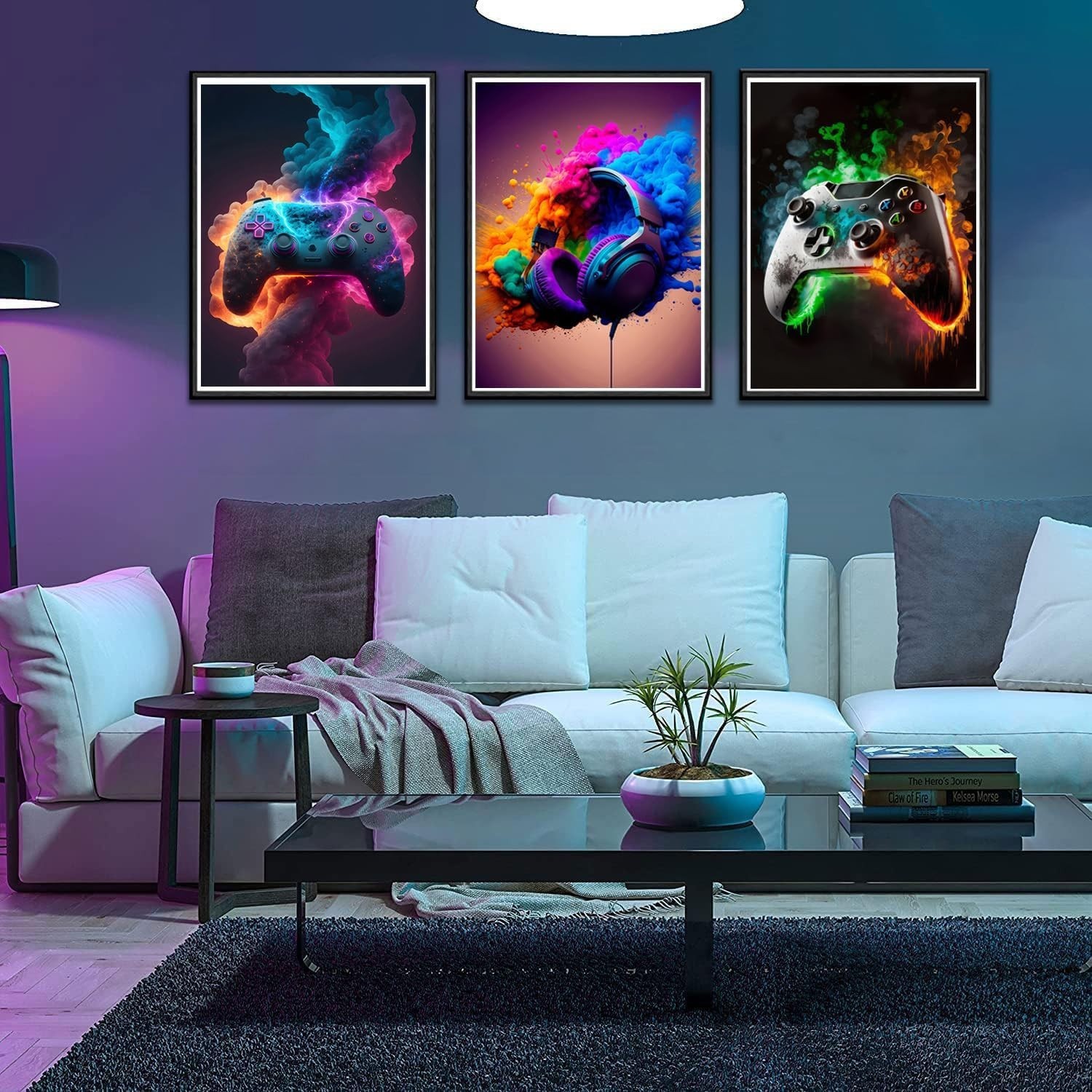 Immersive 12×16 Gaming Art Set – Colorful Unframed Posters for Teen Spaces