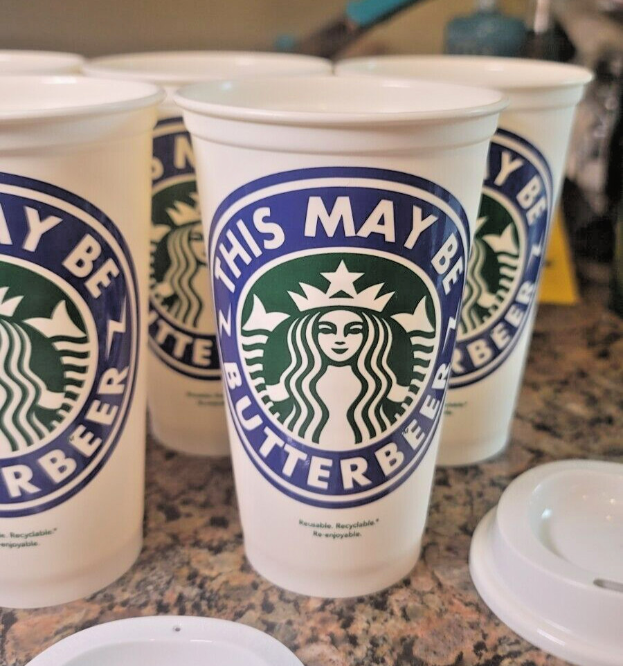 Starbucks Reusable Coffee Cup – This May Be Butterbeer with Lid