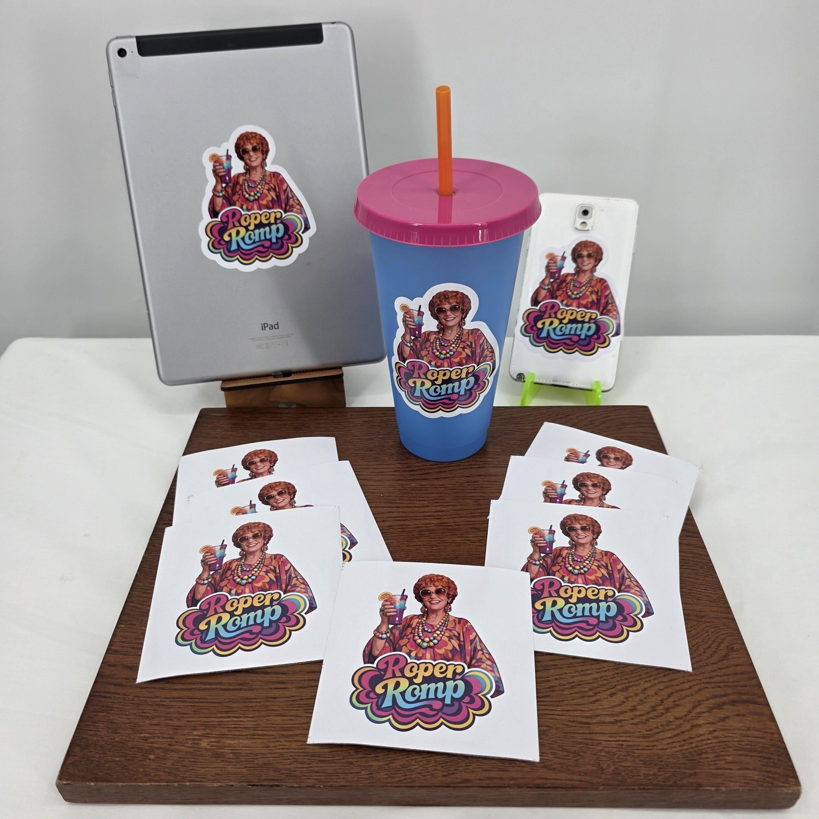Roper Romp Stickers – 10 Pack Die Cut Full Color Mrs. Roper from Three's Company
