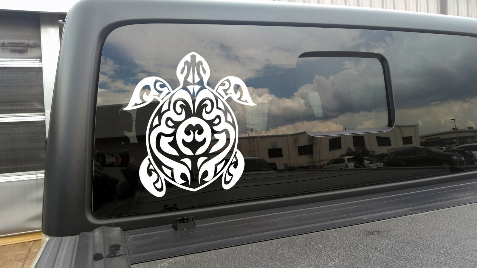 Tribal Sea Turtle Hood Decal | 4×4 Travel Ocean Beach | Vinyl Die Cut Sticker