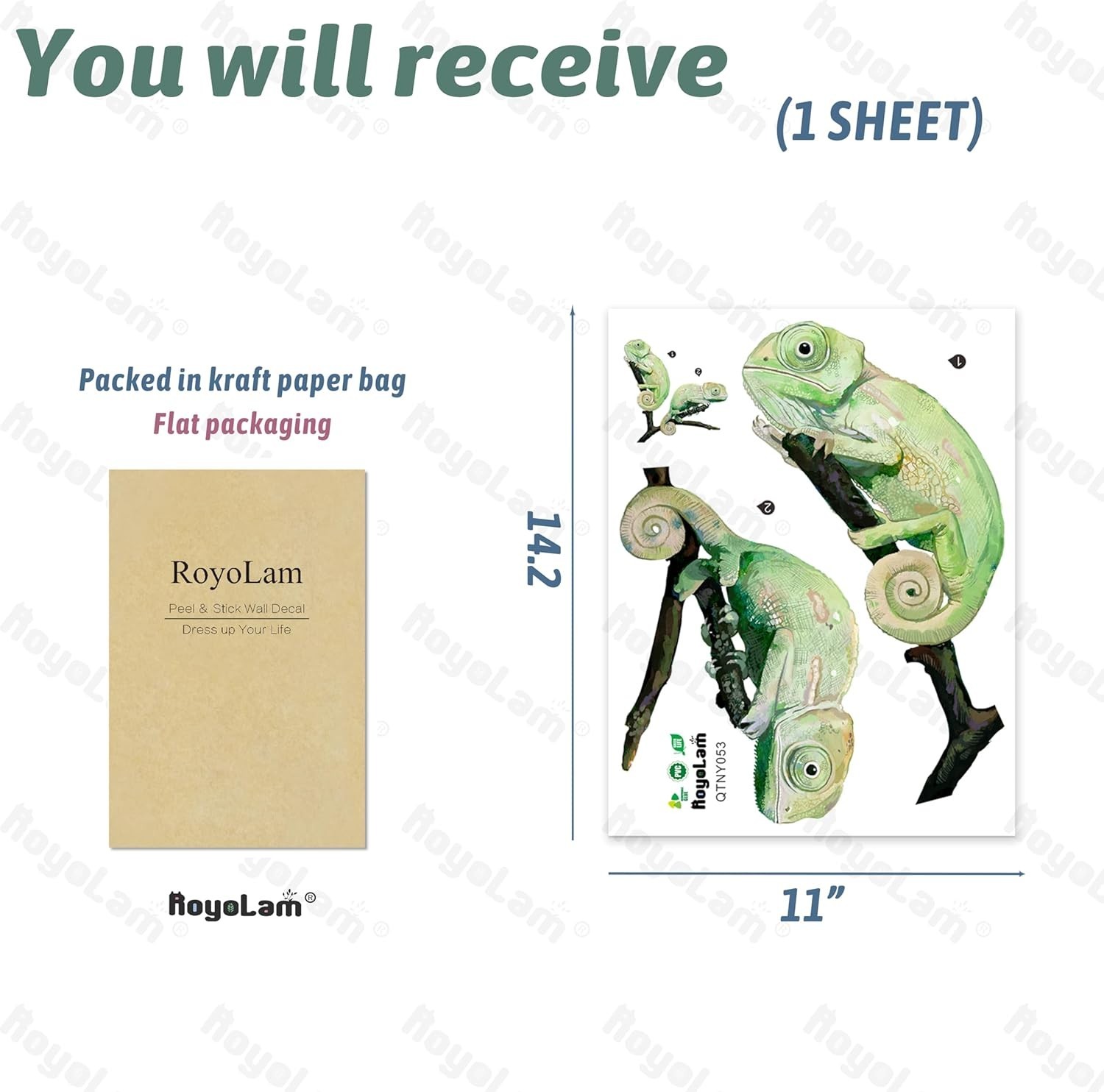 Colorful Chameleons Wall Decal – Removable Waterproof Stickers for Nursery