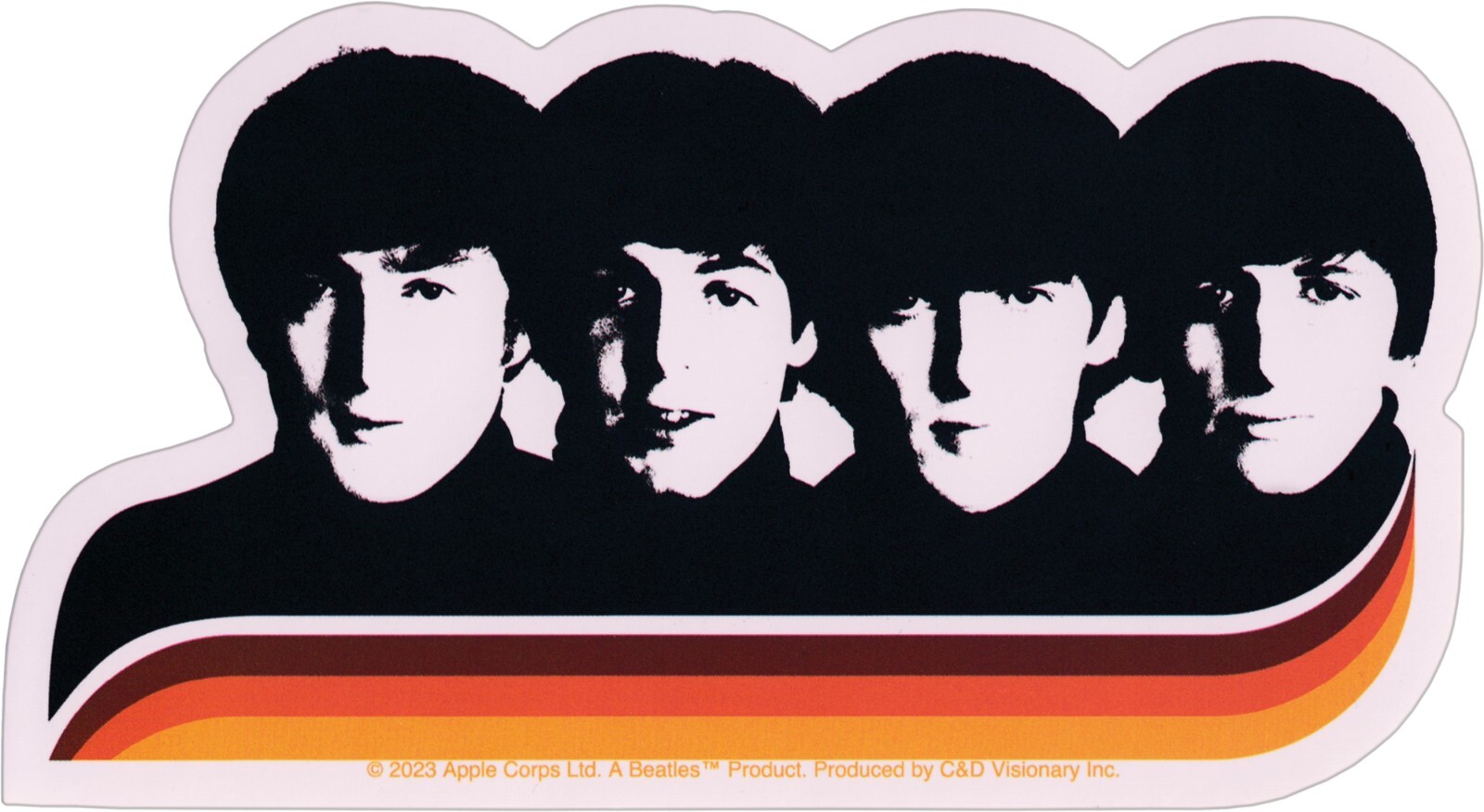 Sticker – The Beatles Black White Group Shot Rock Roll Music Band Die Cut #10369