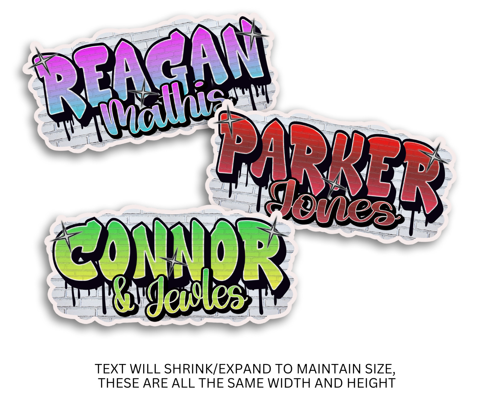 Personalized Graffiti Name Sticker Vinyl Decal Waterproof Urban Street Art Gift