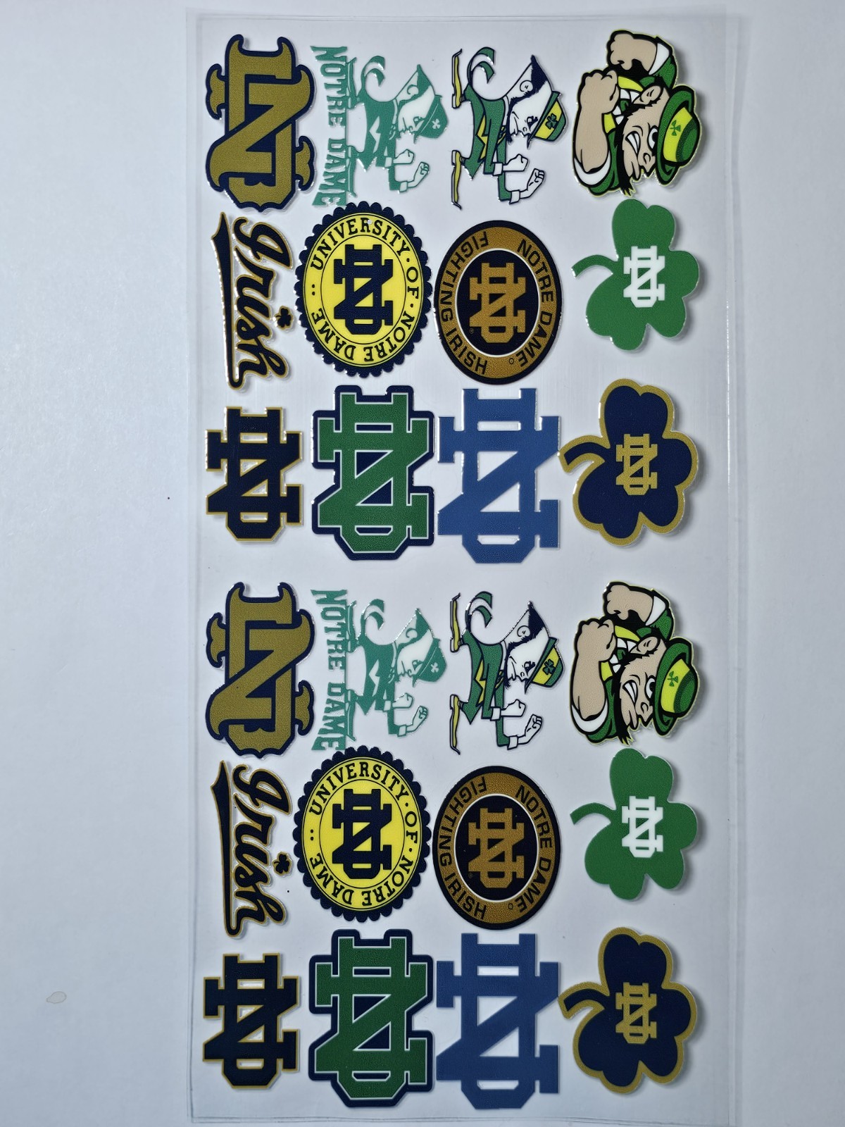 Notre Dame Football Transfer Sticker Wrap Tumbler UVDTF BUY 10 GET COMBINED SHIP