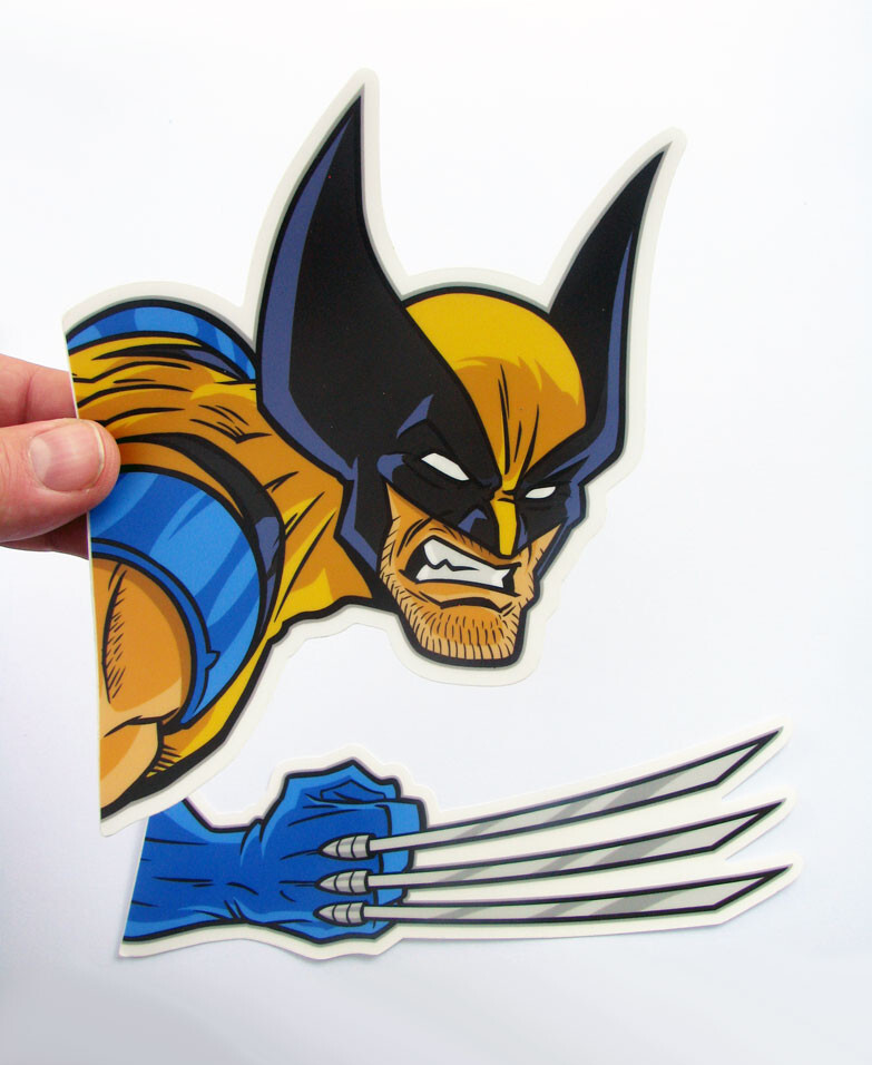 Peeking Wolverine Clear Vinyl Sticker 80s Marvel Truck Car Laptop X-Men Decal