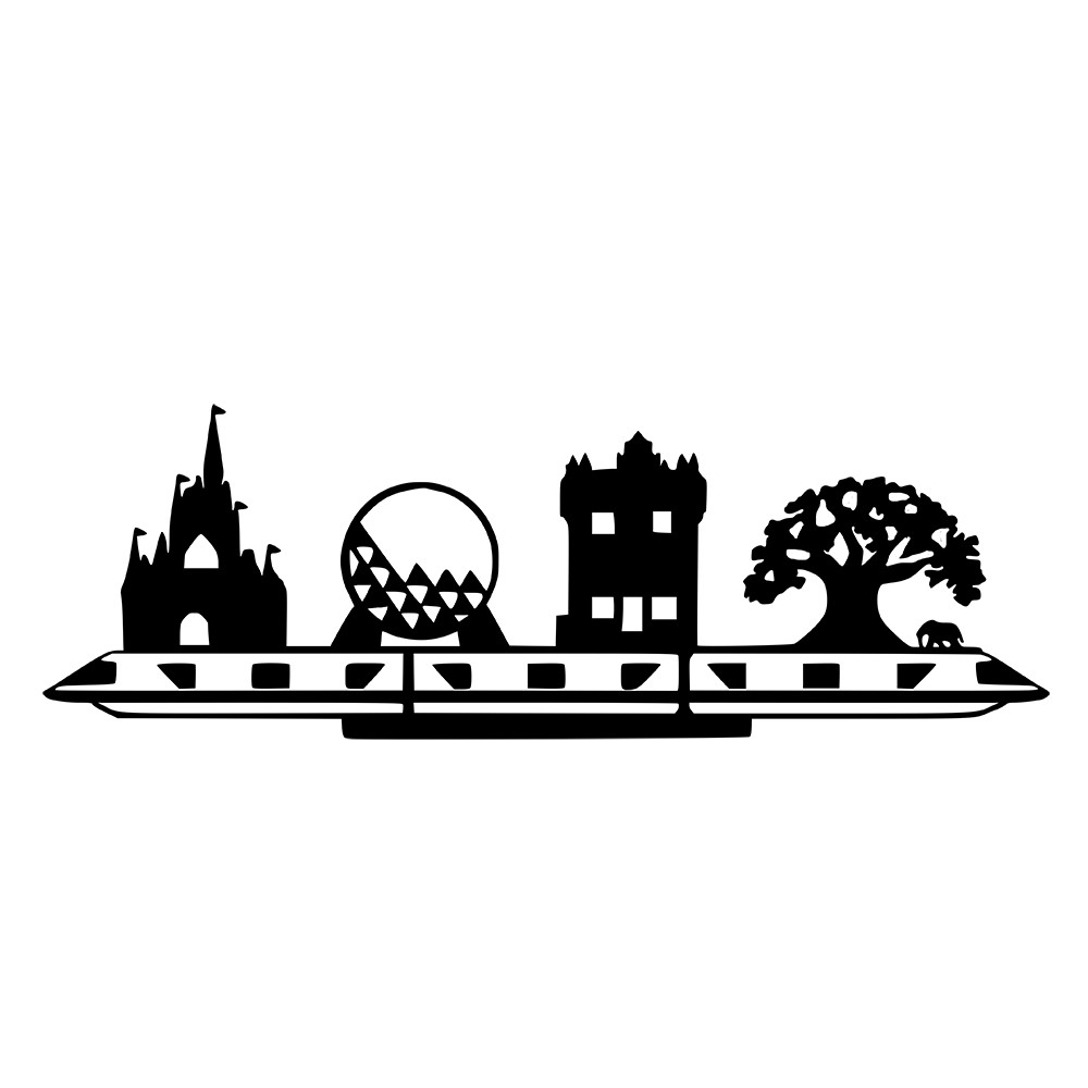 6" Walt Disney World 4 Parks Monorail Magic Kingdom Vinyl Decal Sticker