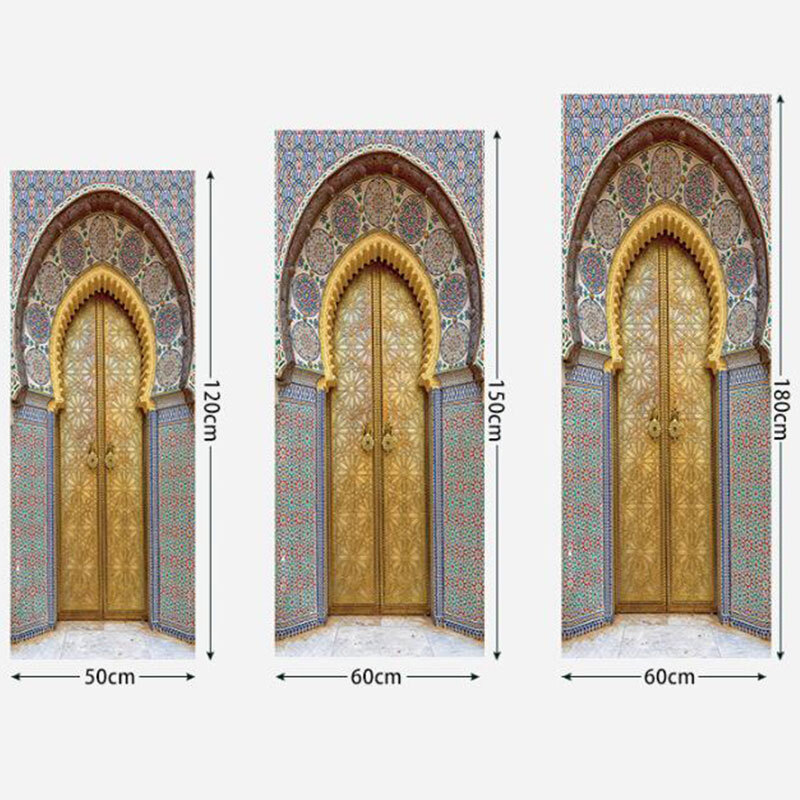 Muslim Refrige Stickers Self Adhesive Waterproof Wall Wardrobe Door Decor Mural