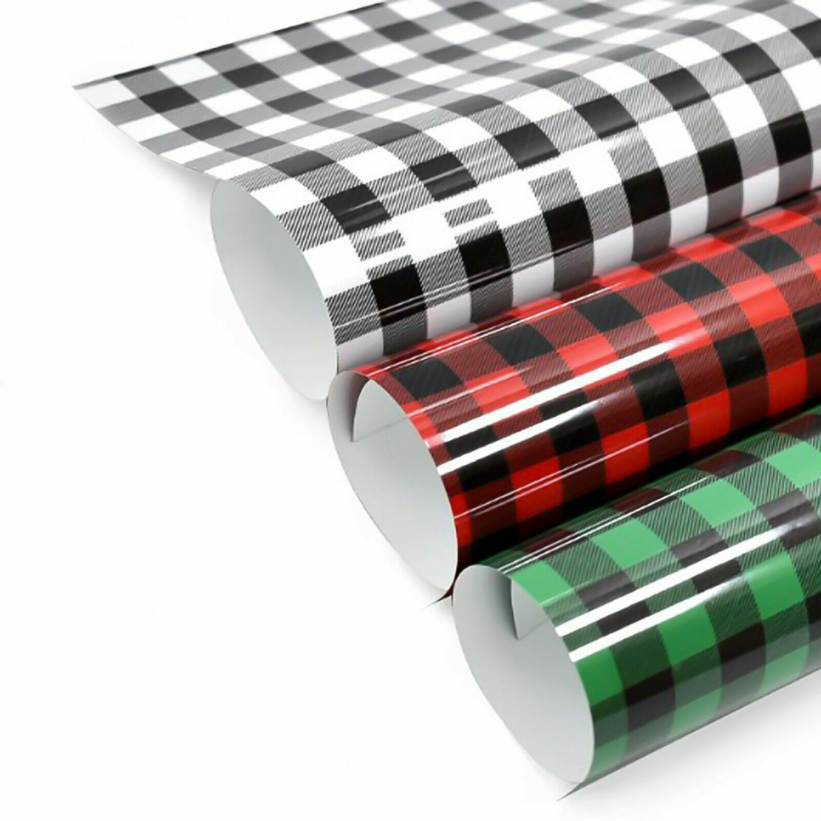 10"x60" HTV Heat Transfer Vinyl Iron On Buffalo Plaid Leopard T-Shirt For Cut