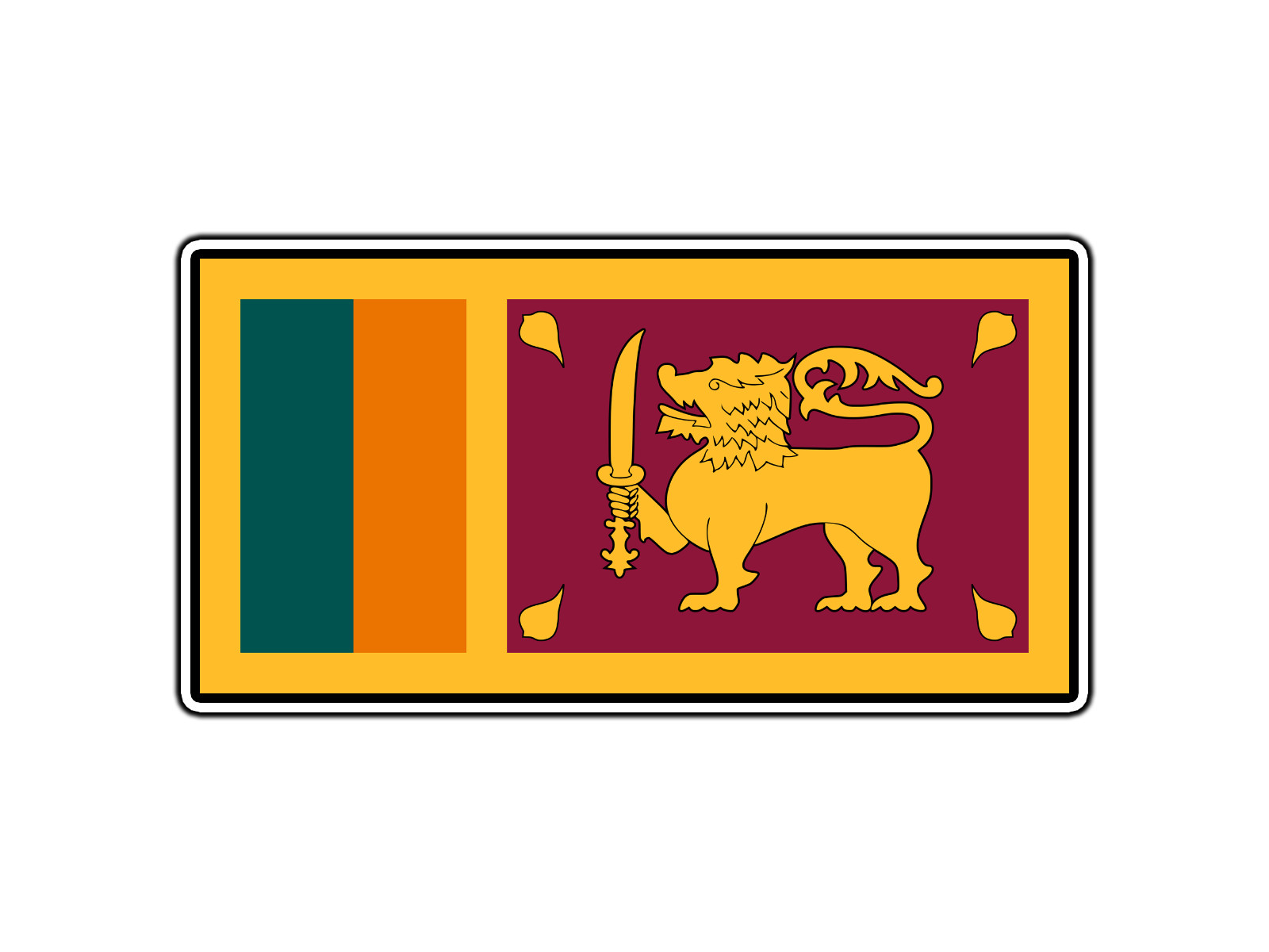 Sri Lanka Flag World Country Sticker Waterproof Vinyl Decal Die-Cut Car Laptop
