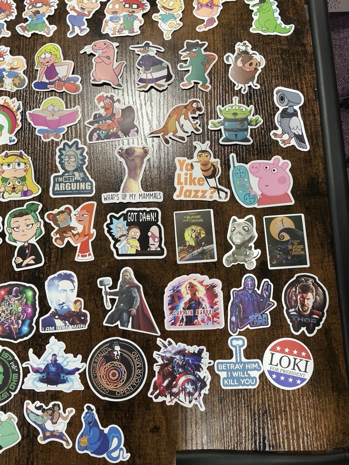 10 PCs Random 90s Kids Nostalgia Cartoon Stickers Nickelodeon Disney Marvel