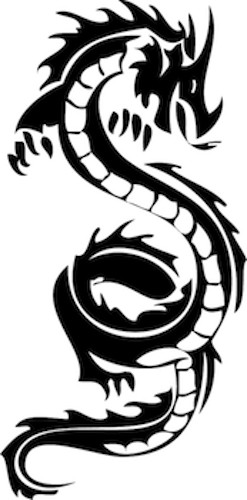 Cool Dragon Wall Decal, Asian Culture Wall Vinyl, Chinese Dragon Wall Art, f55