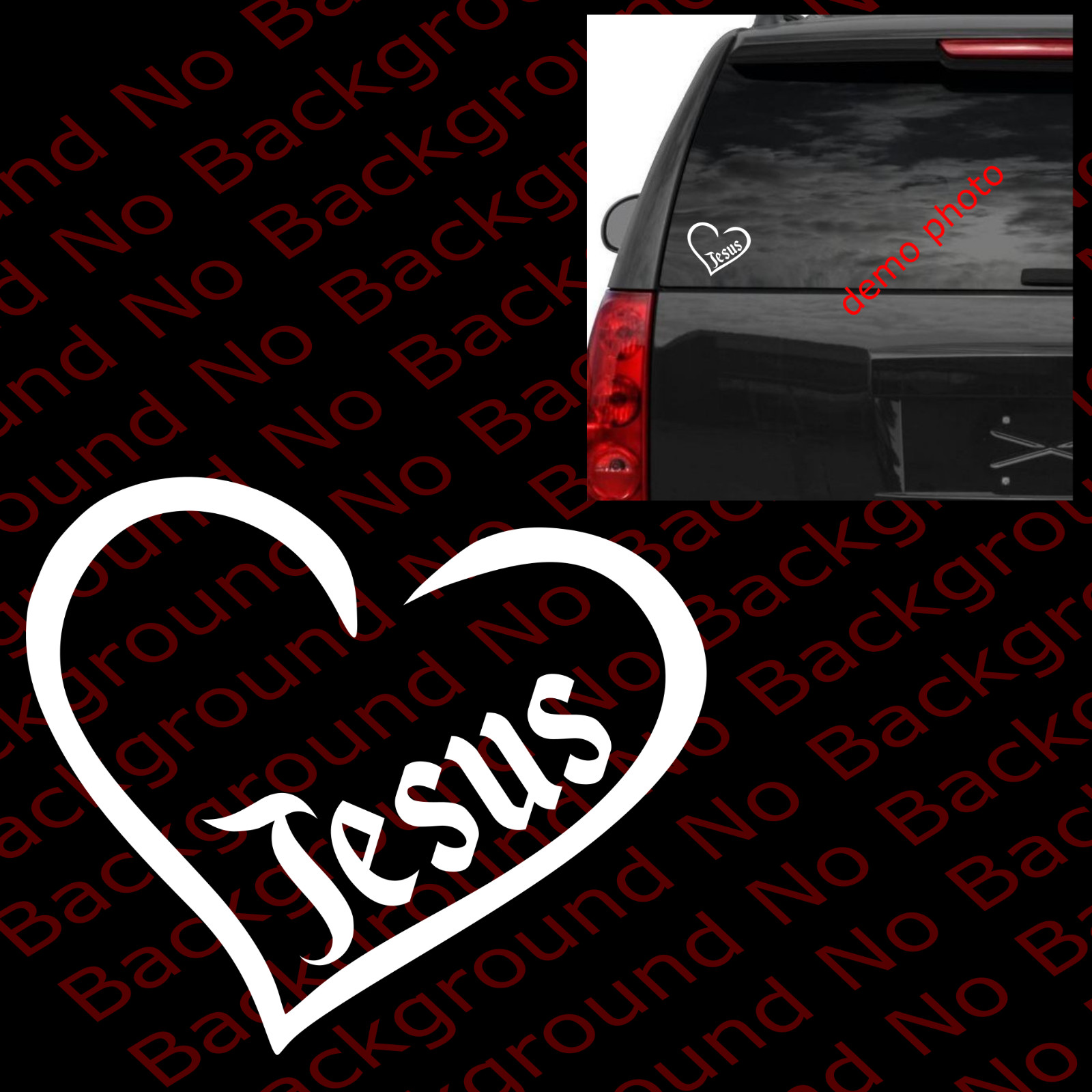 I love Jesus HEART Christian Car Window Laptop Vinyl Church Decal NOTW JS015