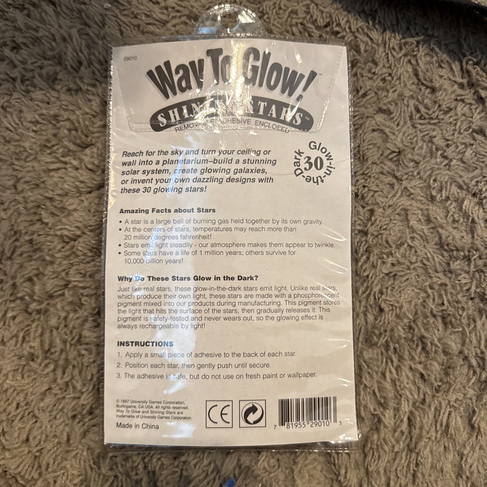 Vintage Way to Glow Shining Stars 30 Pieces