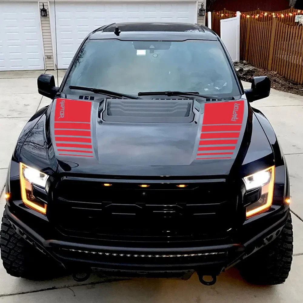 Aftermarket Ford Ranger Raptor & F-150 Hood Bonnet Decal Set – Vinyl Film Sticke