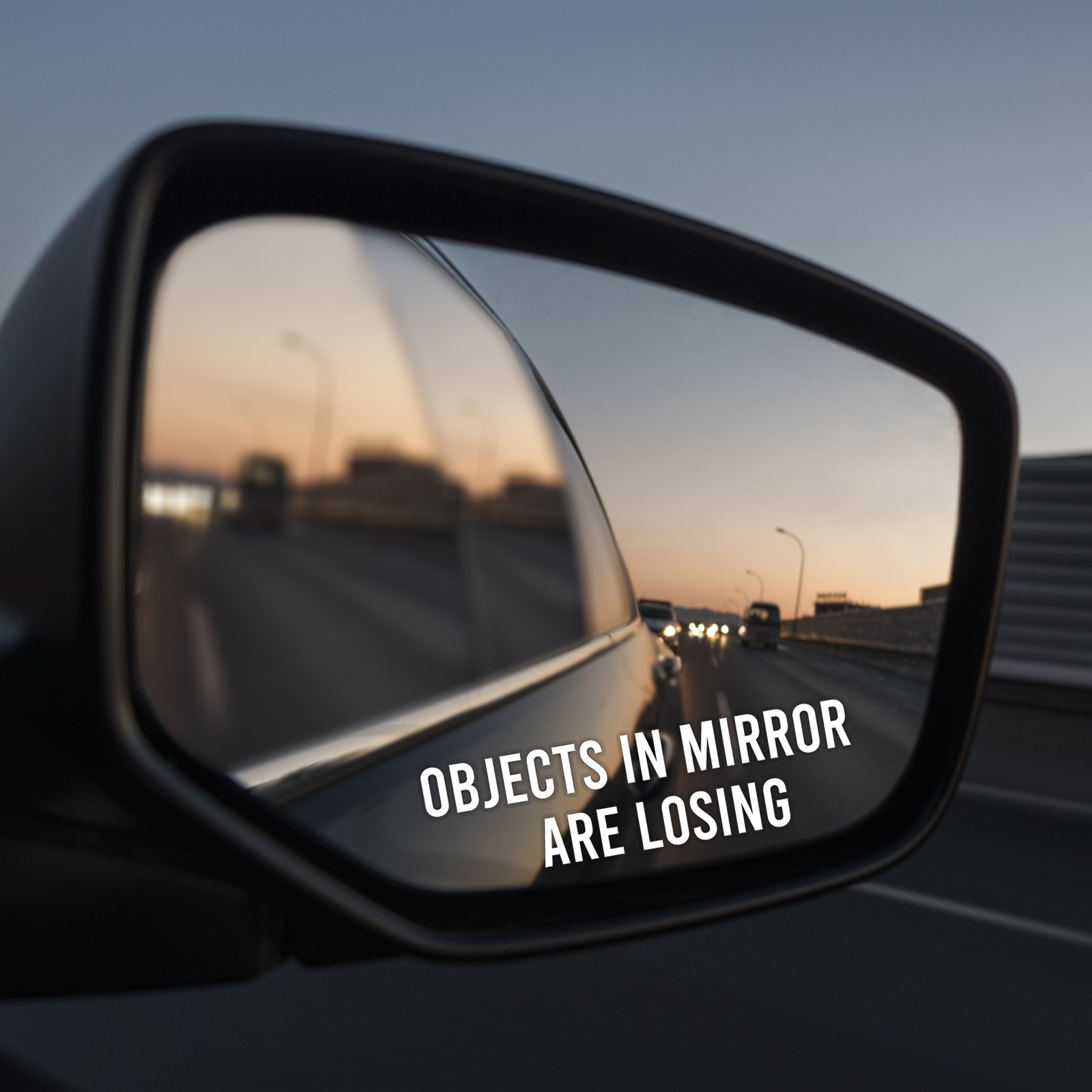 Objects In Mirror Are Losing Vinyl Decal Car Truck Window Sticker (Set of 2)