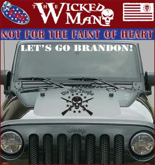The Wicked Man – We The People USA Skull 13 Stars 2 Muskets Skull Decal Sticker